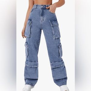 Highrise cargo jeans